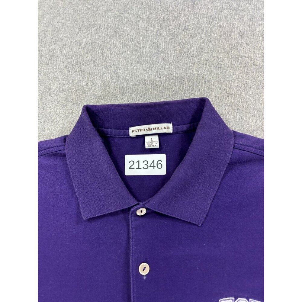 Tcu Horned Frogs Peter Millar Campus S/S Polo Shirt (Men's Large) Purple View 4